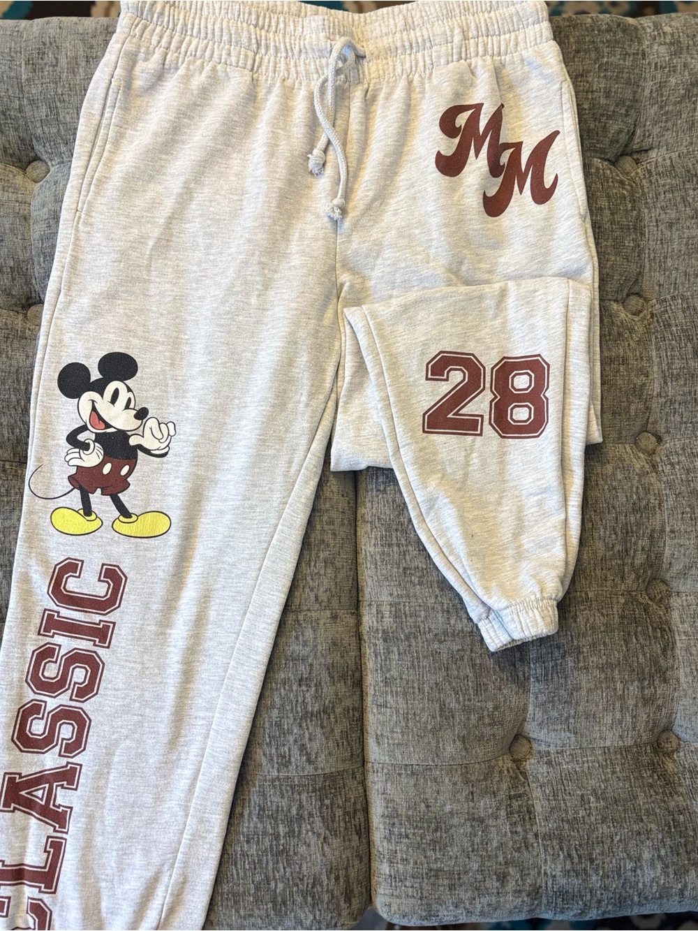 Disney Light Gray Mickey Mouse Lounge Sweatpants